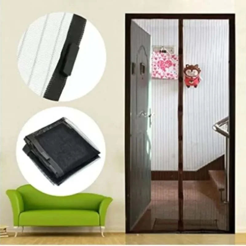 Hands-Free Retractable Magnetic Door Mesh | Magic Mesh Screen Door with Magnetic Closure